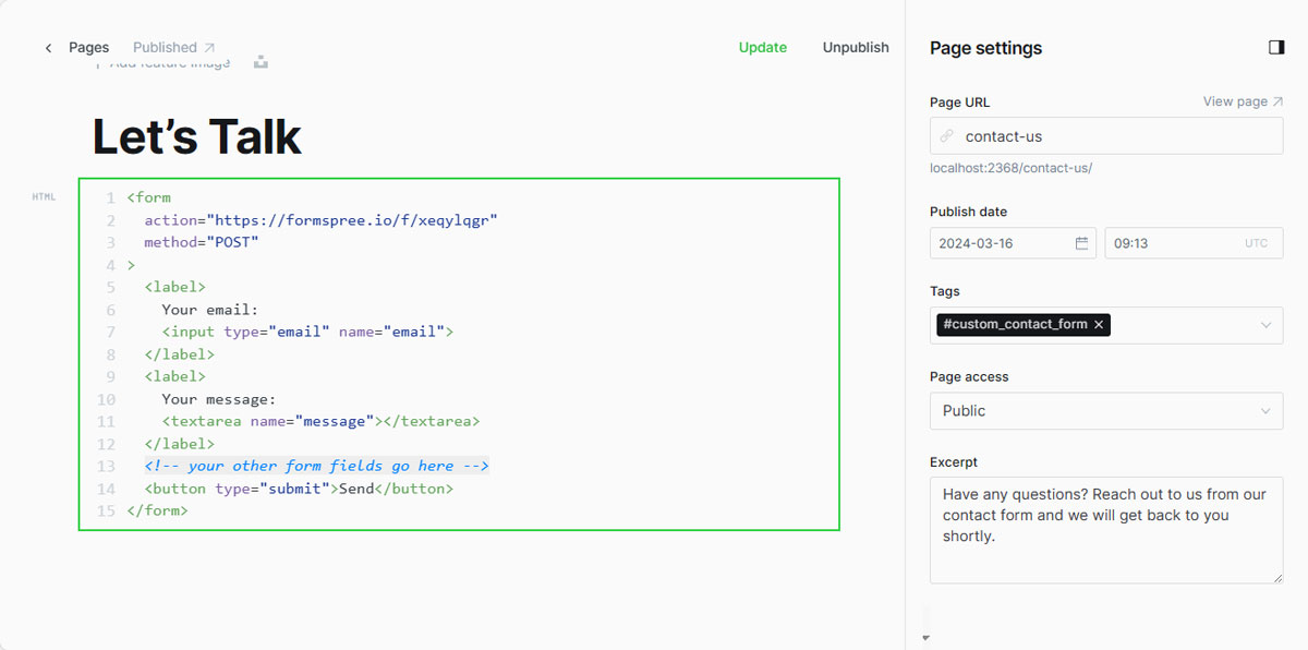 Inject HTML into Ghost