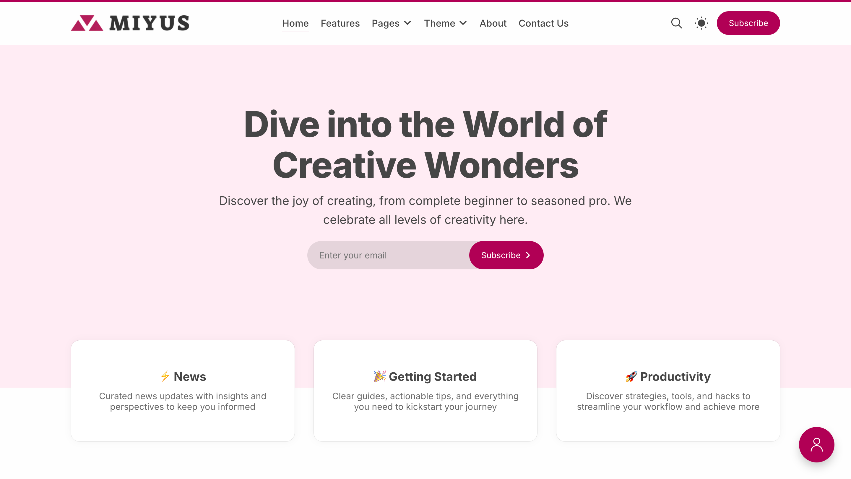 Miyus Ghost CMS theme