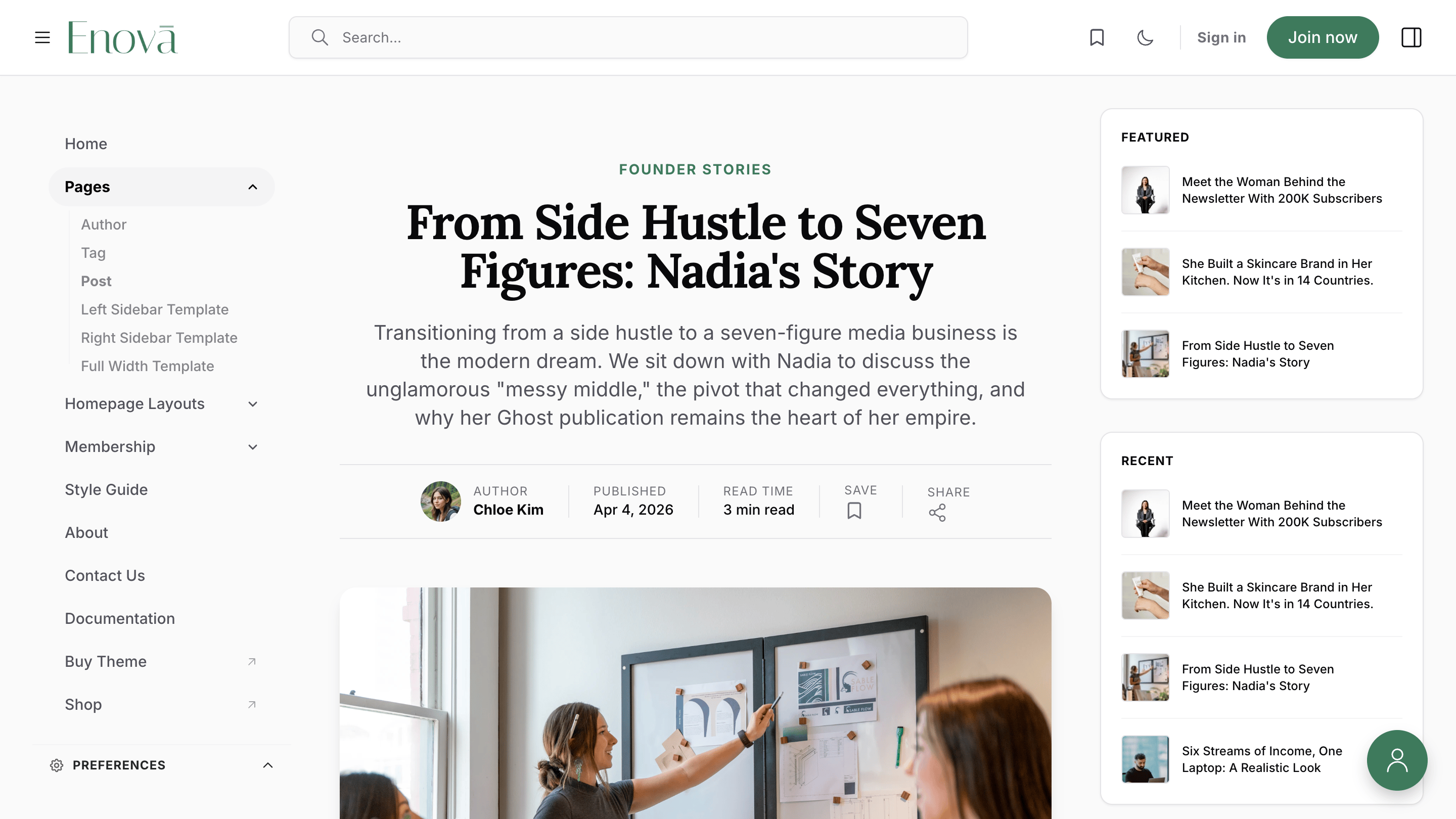 Default page template